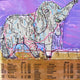 Original art for sale at UGallery.com | East West by Libby Ramage | $75 | mixed media artwork | 4' h x 4' w | thumbnail 1