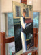 Original art for sale at UGallery.com | Le Serveur (Paris) by Faye Vander Veer | $2,100 | oil painting | 20' h x 16' w | thumbnail 2
