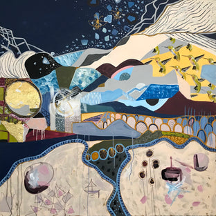 Original art for sale at UGallery.com | The World of Night by Alana Clumeck | $3,700 | mixed media artwork | 48' h x 48' w | photo 1