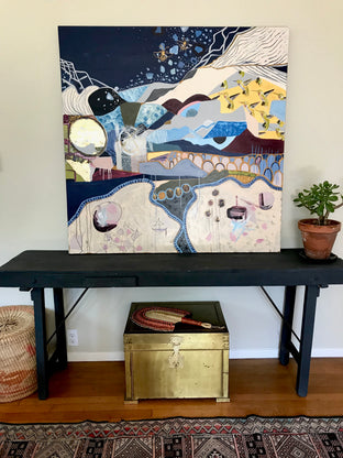 Original art for sale at UGallery.com | The World of Night by Alana Clumeck | $3,700 | mixed media artwork | 48' h x 48' w | photo 3