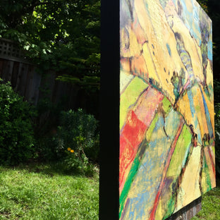Original art for sale at UGallery.com | Mountain Farm Road by James Hartman | $1,425 | encaustic artwork | 24' h x 24' w | photo 2