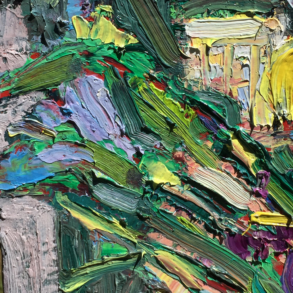 Interior with Irises by James Hartman |  Closeup View of Artwork 