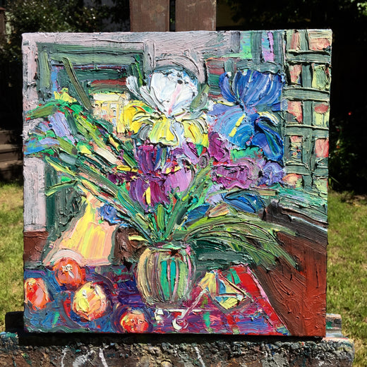 Interior with Irises by James Hartman |  Context View of Artwork 