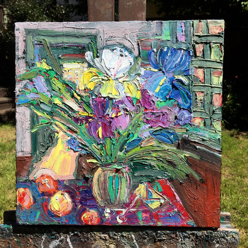 Interior with Irises by James Hartman |  Context View of Artwork 