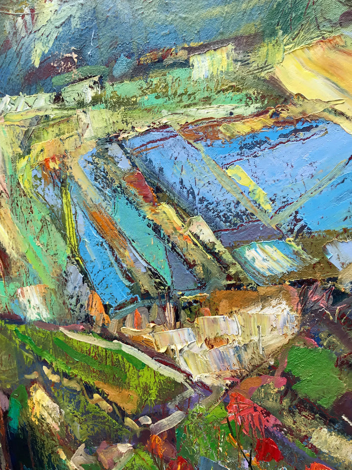 Carmel Valley Farm by James Hartman |  Closeup View of Artwork 