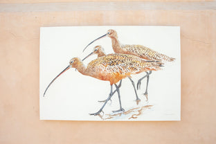 Original art for sale at UGallery.com | Three Long-Billed Curlews by Emil Morhardt | $1,925 | acrylic painting | 24' h x 36' w | photo 3