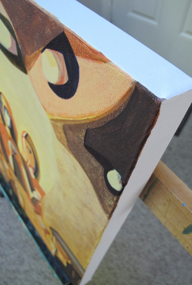 Corner of a Bar by Diana Elena Chelaru |  Side View of Artwork 