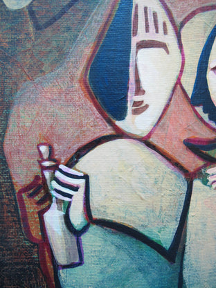 Original art for sale at UGallery.com | Sharing a Drink by Diana Elena Chelaru | $275 | acrylic painting | 8' h x 10' w | photo 4