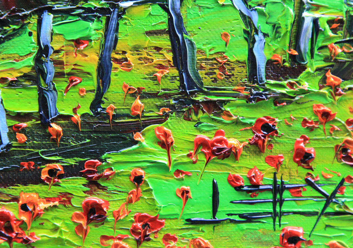Napa Valley Greenery by Lisa Elley |  Closeup View of Artwork 