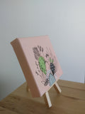 Original art for sale at UGallery.com | Blushing Bristles by Autumn Rose | $75 | mixed media artwork | 4' h x 4' w | thumbnail 2