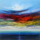 Original art for sale at UGallery.com | Fantastic Sunset by George Peebles | $2,000 | oil painting | 36' h x 36' w | thumbnail 1