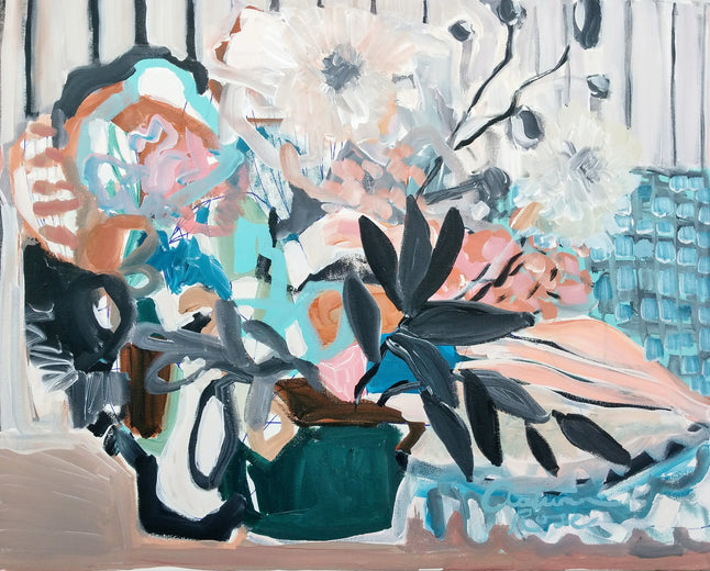 Flowers + Stripes by Autumn Rose |  Artwork Main Image 