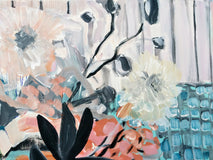 Original art for sale at UGallery.com | Flowers + Stripes by Autumn Rose | $750 | mixed media artwork | 24' h x 30' w | thumbnail 3