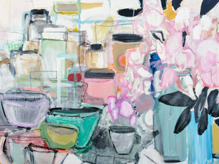 Original art for sale at UGallery.com | Tupperware Party by Autumn Rose | $2,525 | mixed media artwork | 48' h x 36' w | photo 4