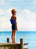 Original art for sale at UGallery.com | Dive Contemplation by Tom Manziano | $525 | acrylic painting | 12' h x 9' w | thumbnail 1
