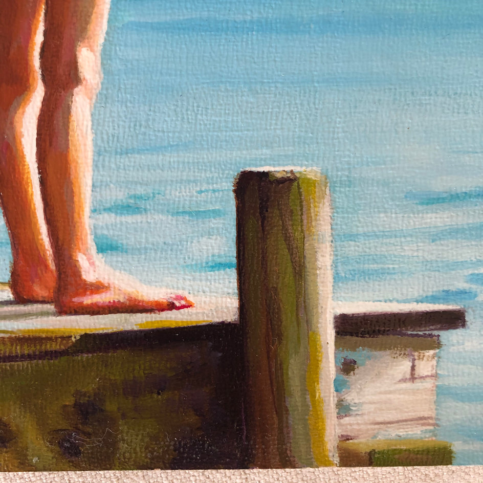 Dive Contemplation by Tom Manziano |  Closeup View of Artwork 