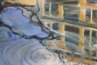 Original art for sale at UGallery.com | The Yellow Tower by Andres Lopez | $1,275 | oil painting | 30' h x 30' w | photo 4