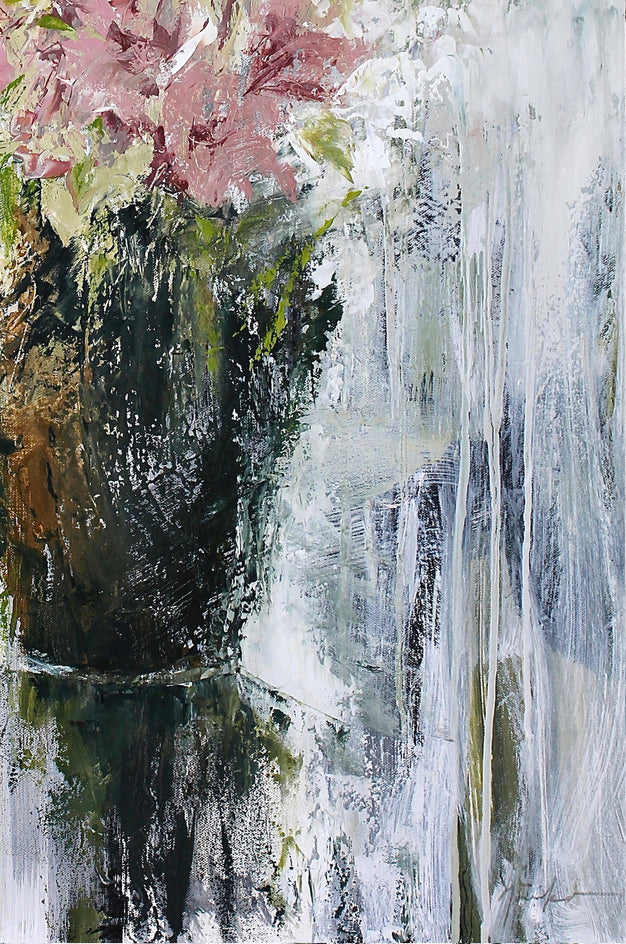 Bouquet with Hummingbird III by Naoko Paluszak |  Closeup View of Artwork 