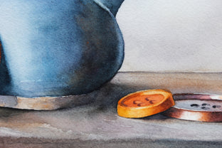 Original art for sale at UGallery.com | Blue Teapot by Dwight Smith | $250 | watercolor painting | 7' h x 10' w | photo 4