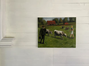 Original art for sale at UGallery.com | Six Figures by Michael Wedge | $575 | oil painting | 16' h x 20' w | photo 3