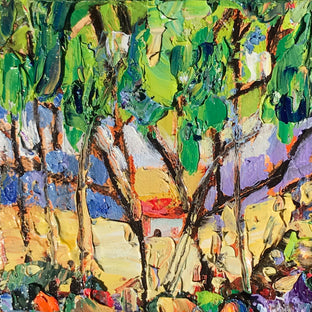 Original art for sale at UGallery.com | House through the Trees by James Hartman | $75 | oil painting | 4' h x 4' w | photo 1