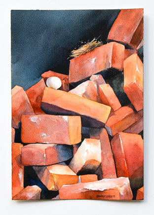 Original art for sale at UGallery.com | Lifeline by Dwight Smith | $250 | watercolor painting | 10' h x 7' w | photo 3