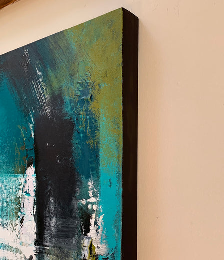 In the Rain by Janet Hamilton |  Side View of Artwork 