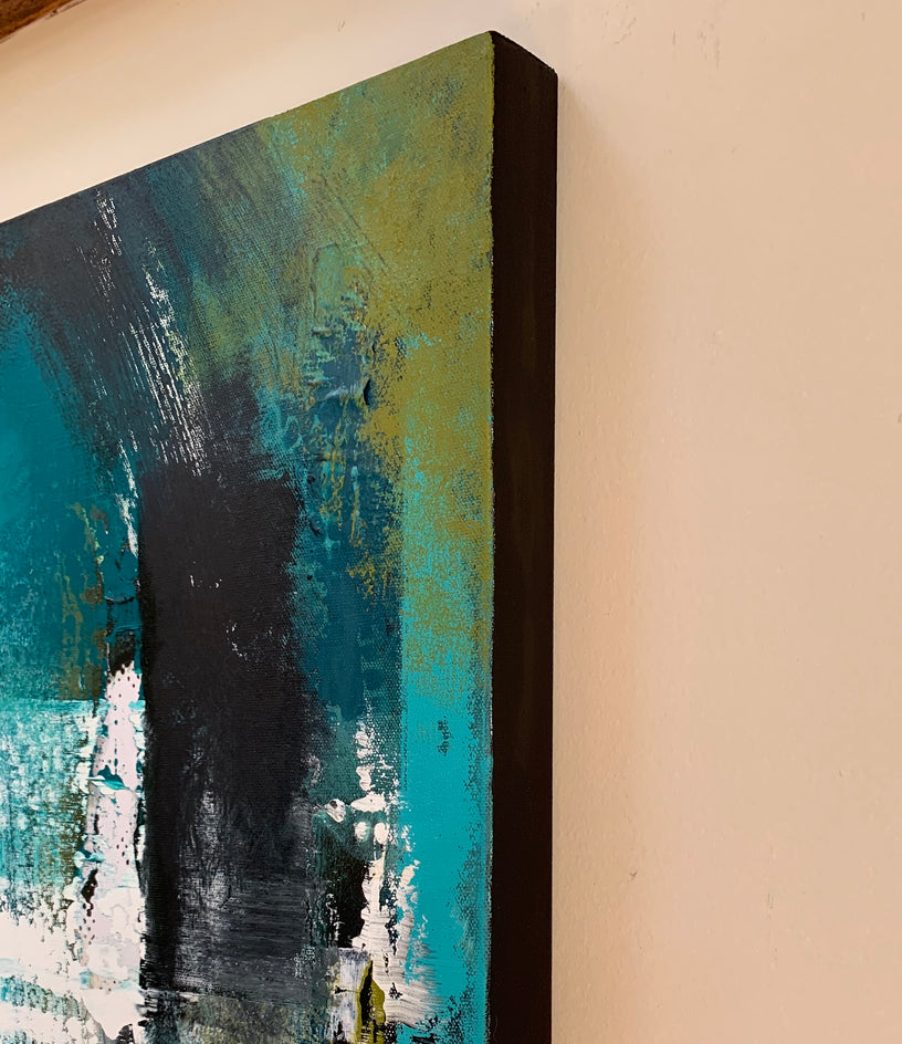 In the Rain by Janet Hamilton |  Side View of Artwork 