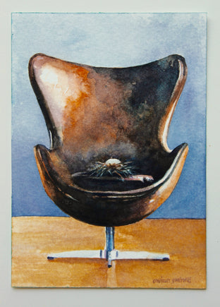Original art for sale at UGallery.com | Copenhagen Nest by Dwight Smith | $225 | watercolor painting | 6' h x 4' w | photo 3