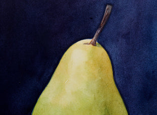 Green Pear with Red Bowl by Dwight Smith |   Closeup View of Artwork 