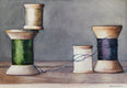 Original art for sale at UGallery.com | Winter Silos by Dwight Smith | $300 | watercolor painting | 7' h x 10' w | thumbnail 1