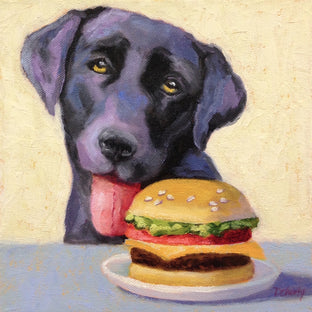 Original art for sale at UGallery.com | Cheeseburger by Pat Doherty | $450 | oil painting | 8' h x 8' w | photo 1