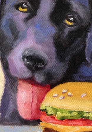 Original art for sale at UGallery.com | Cheeseburger by Pat Doherty | $450 | oil painting | 8' h x 8' w | photo 4