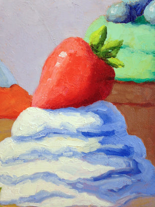 Original art for sale at UGallery.com | Five Cupcakes by Pat Doherty | $975 | oil painting | 18' h x 18' w | photo 4