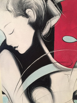 Ruby & Teal by Sumner Crenshaw |   Closeup View of Artwork 