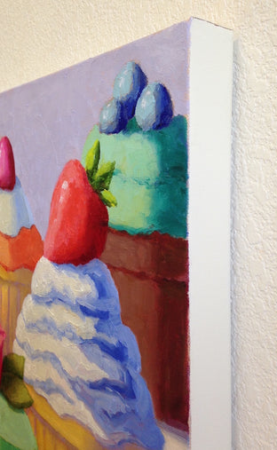 Original art for sale at UGallery.com | Five Cupcakes by Pat Doherty | $975 | oil painting | 18' h x 18' w | photo 2
