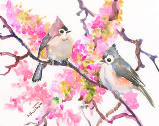 Titmice and Cherry Blossom by Suren Nersisyan |  Artwork Main Image 