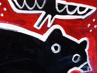Original art for sale at UGallery.com | Baby Bear on Red by Jessica JH Roller | $400 | acrylic painting | 10' h x 10' w | photo 4