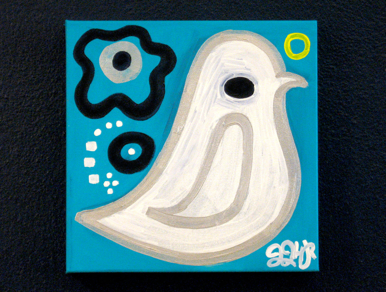 Dove on Teal by Jessica JH Roller |  Context View of Artwork 