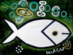 Original art for sale at UGallery.com | Silver Fish by Jessica JH Roller | $350 | acrylic painting | 12' h x 16' w | thumbnail 1