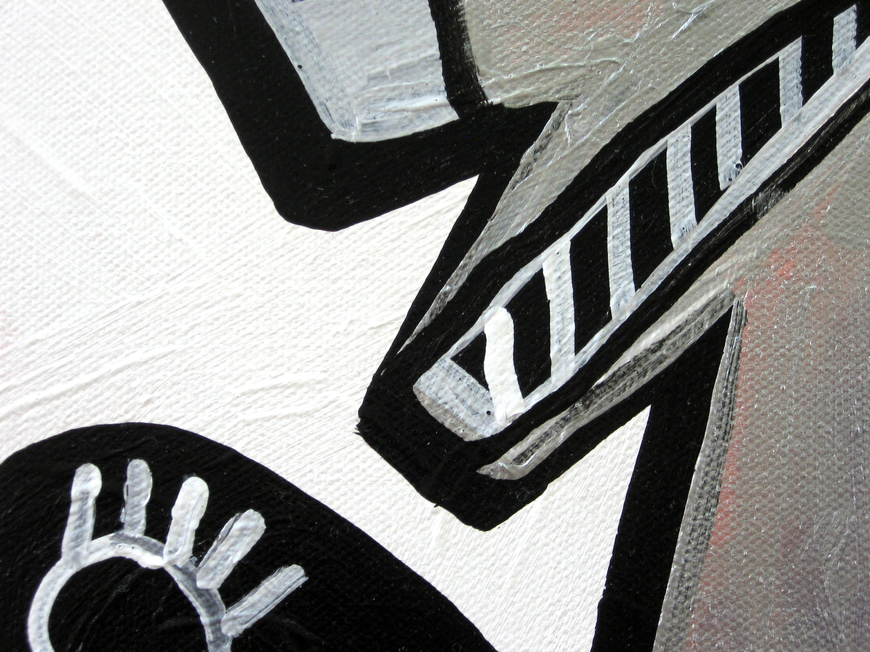 Unicorn on Silver by Jessica JH Roller |  Closeup View of Artwork 