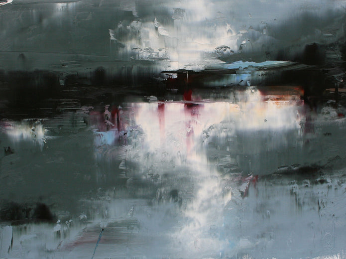 Hiatt Lake, Evening by Ronda Waiksnis |   Closeup View of Artwork 