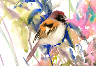 Original art for sale at UGallery.com | Sparrow in the Field by Suren Nersisyan | $250 | watercolor painting | 16' h x 12' w | photo 4