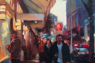 Original art for sale at UGallery.com | Busy NYC Street at Dusk by Jonelle Summerfield | $975 | oil painting | 20' h x 16' w | photo 4