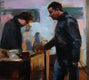 Original art for sale at UGallery.com | NYC Bookstore by Jonelle Summerfield | $600 | oil painting | 16' h x 16' w | thumbnail 4