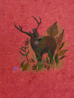 Deer & Starfish by Heejin Sutton |   Closeup View of Artwork 