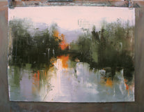 Original art for sale at UGallery.com | Stewart's Stream by Ronda Waiksnis | $750 | oil painting | 22' h x 30' w | thumbnail 3