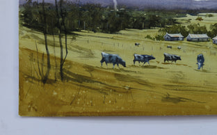 Original art for sale at UGallery.com | The Green Meadow II by Swarup Dandapat | $550 | watercolor painting | 11.7' h x 16.6' w | photo 2