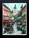 Original art for sale at UGallery.com | Prague Daily Market by Maximilian Damico | $700 | watercolor painting | 11' h x 9' w | thumbnail 3