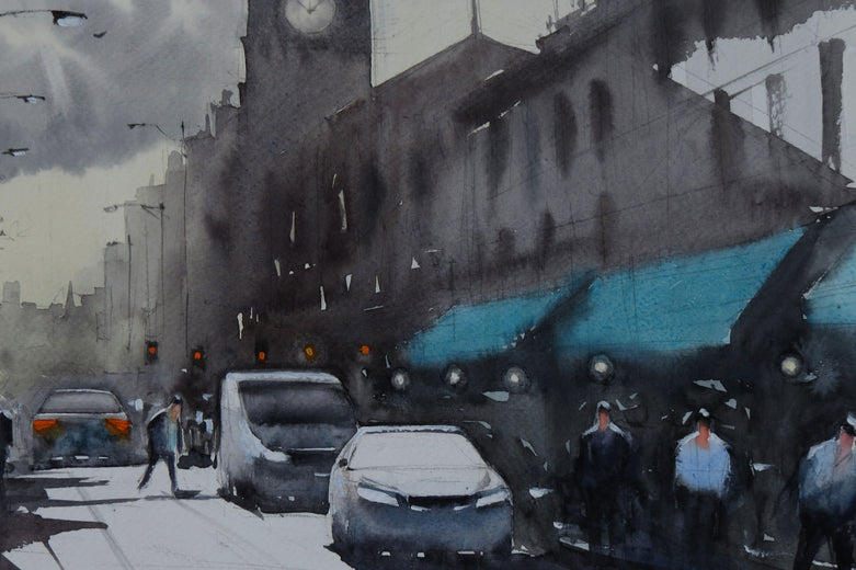 The Clock Struck One by Swarup Dandapat |   Closeup View of Artwork 